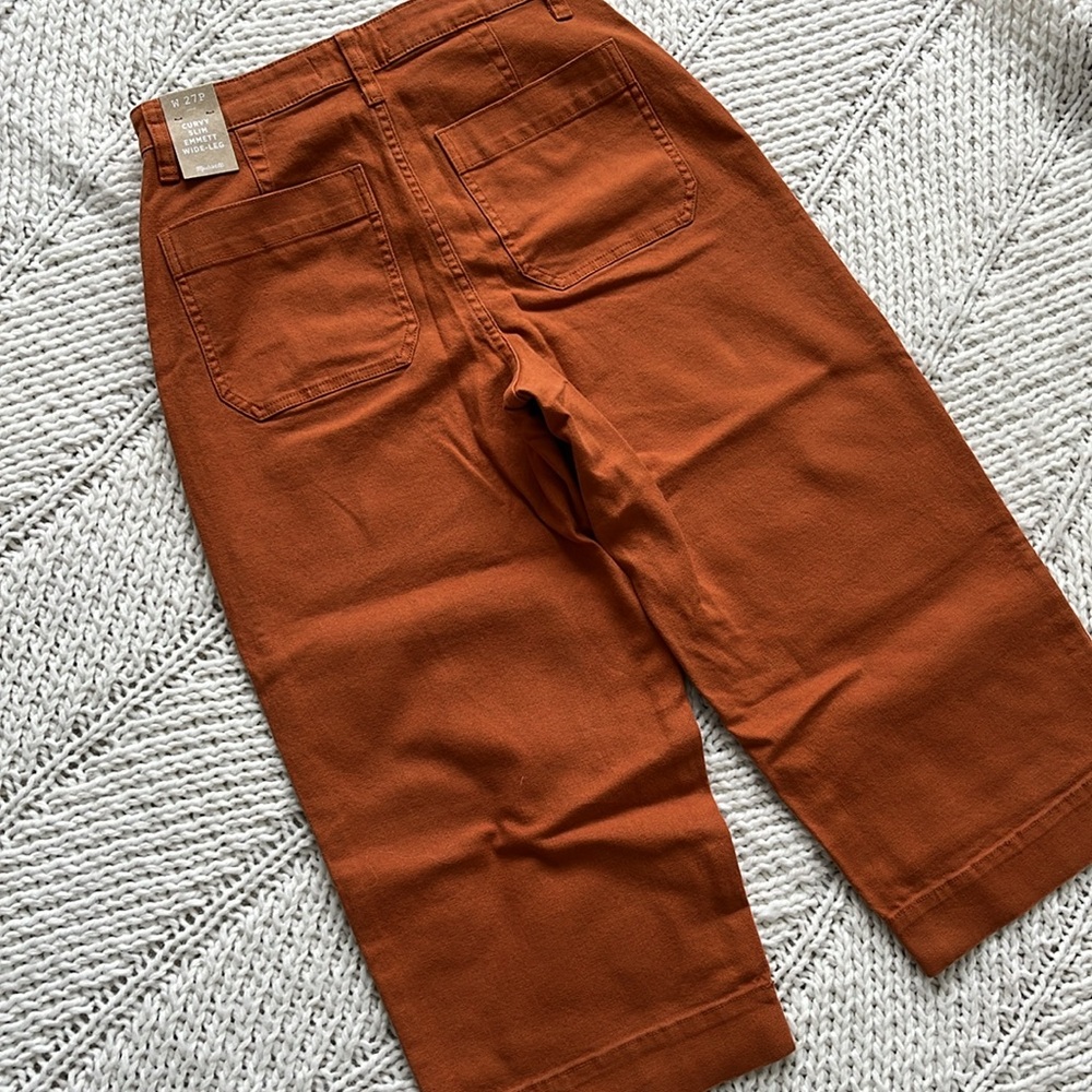 Madewell Curvy Slim Emmett Pants in Burnt Orange New 27 Petite